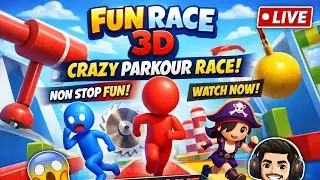 🔥 Fun Race 3D LIVE | Crazy Parkour Race 😱 | Non Stop Fun |  Live 🔴