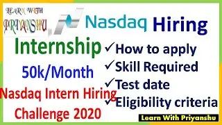 Nasdaq Intern Hiring Challenge 2020 | Internship 2022 Batch|