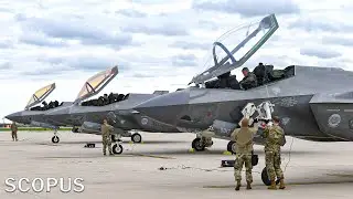 Action 20 F-35A Lightning II Jets Take Off at Once