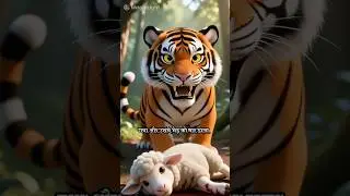 Why did the tiger 🐯 kill the sheep?&rdquo;🐑 The Tiger&rsquo;s Anger 🐯 | Moral Story in Hindi | #shorts #ai