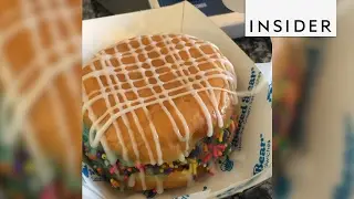 The Baked Bear in SoCal makes a doughnut ice cream sandwich