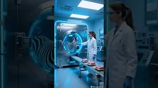 Futuristic Zebra Experiment in Ultra-Realistic 8K Laboratory Shocking Sci-Fi Scene #ytshorts #zebra