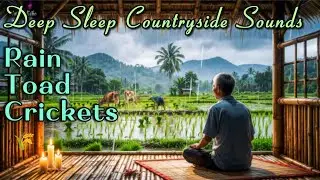 🌾 Relaxing Rain, Toad & Cricket Sounds  Countryside Rice Field Ambience for Deep Sleep & Relaxation