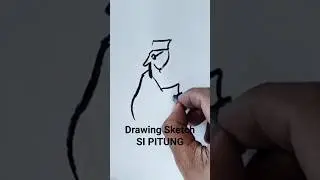 DRAWING SKETCH _ SI PITUNG #drawingsketch #art #drawing #pitung #shorts #videoshorts