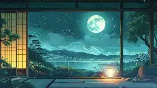 Peaceful Moonlit Night Lofi Study : Moonlit Tatami Room