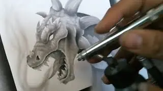 Как нарисовать дракона аэрографом