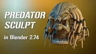 Predator 3D sculpt in Blender 2.74