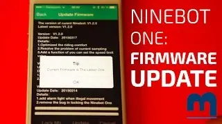 Ninebot One Firmware Update via Bluetooth & Ninedroid App