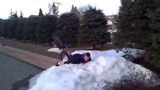 Snow bank jump fail!