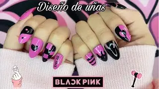 DISEÑO DE UÑAS DE BLACKPINK🖤🩷💅🏻