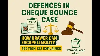 Defences in Cheque Bounce Case&ndash;How Drawer Can Escape Liability | Section 138 Explained | Pen & Paper