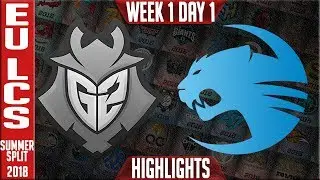 G2 vs ROC Highlights | EU LCS Summer 2018 Week 1 Day 1 | G2 Esports vs Roccat