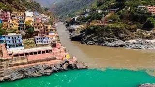 देव प्रयाग - Road Drive Around Dev Prayag - Sangam Of Holly River Alaknanda & Bhagirathi.