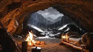Rain Sounds for Deep Sleep in Cave with Lantern | Anxiety Relief ASMR 🌧️✨