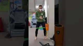 Eccentric hip IR with band