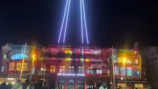 WET Blackpool tower amazing lazer show on the wet comedy carpet #blackpool #blackpooltower #viral 