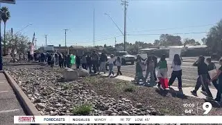 Students From Flowing Wells & Amphi High Schools unite in walkout against ICE