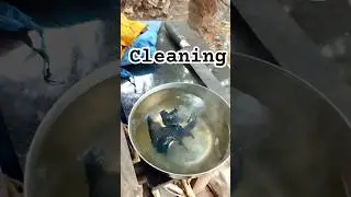 experiment of dirty water clean with coconut shell.