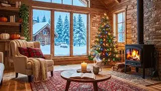 Christmas Sleep Music with Fireplace 🔥 Calm Instrumental Ambience