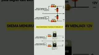 skema menurunkan tegangan simentris 24v menjadi 12v #shorts