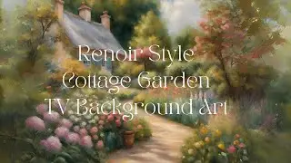 Floral Cottage Garden TV Background Art For Home Or Business - No Music