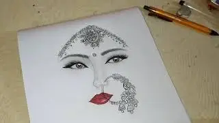 How to draw an Indian bride step by step pencil sketch very easy