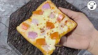 Bread Cheesy Pizza In Just 5 Minutes | Pizza Recipe | Bread pizza recipe #recipe 