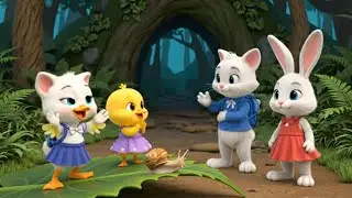The Magical Dew Drop Rescue   White Cat, Rabbit & Duckling Adventure  cartoon