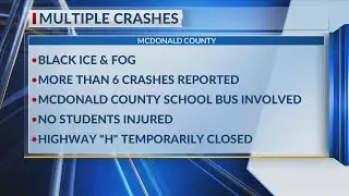 School bus in minor crash on icy roads in McDonald County