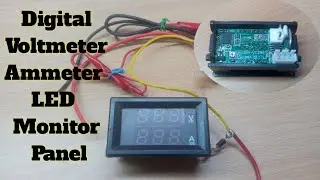 Digital Voltmeter Ammeter DC 0-100V 10A Dual Red-Blue LED Monitor Panel.