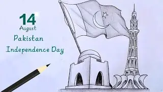 14 August Special independence Day Drawing || Pakistan Day Drawing 