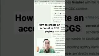 How to create an account in CGS system #shorts #china #scholarship