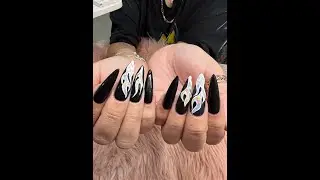 Chrome Flame Nail Tutorial! 💅🏾 #shorts