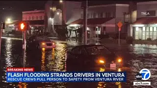 Flash flooding strands drivers in Ventura during Christmas day storm