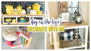 FARMHOUSE DECORATE WITH ME, CLEANING, & SUMMER BREAK | DAY IN THE LIFE OF SAHM 2019