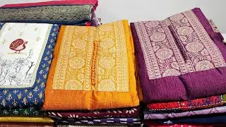 PURE CHANDERI SILK DESIGNER SET|SEMIRAWSILK WITH BANARASI DESIGNER DUPATTA|MODAL COTTON 