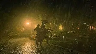 Red Dead Redemption 2 ASMR | Thunderstorm Ride in Saint Denis with Arthur Morgan
