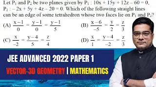 Let P1 and P2 be two planes given by P1 : 10x + 15y + 12z &ndash; 60 = 0 , P2 : &ndash;2x + 5y + 4z &ndash;20 = 0.