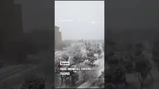 Rare Snowfall Covers Madrid ❄️🇪🇸