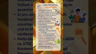 💼 Minijob Regeln 2026 &ndash; Das &auml;ndert sich f&uuml;r Arbeitnehmer! | Finanzen, Steuern  #shortvideo #shorts