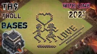 Th9 Troll Base With Link 🤣 || Th9 Art Bases With Link 2021 || Th9 Funny Bases With Link 2021
