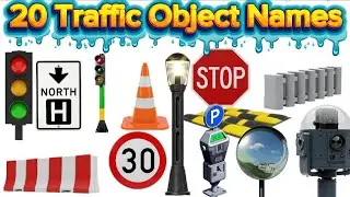20 Traffic Objects for Kids | Traffic Safety Objects Name & Description in English | Shoumiktots