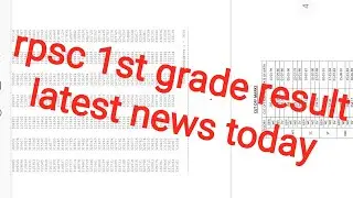 Rpsc 1st grade result update today, rpsc exam result latest news today, rpsc result news, rpsc news
