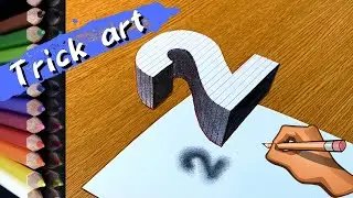 【トリックアート】3D “2” を描いてみた Drawing 3D 