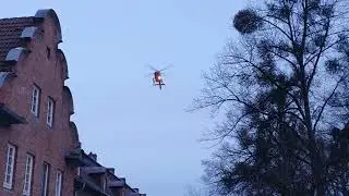 Christoph 7 Heute morgen im Landeanflug auf das Helios Krankenhaus Kassel 17.1.2024