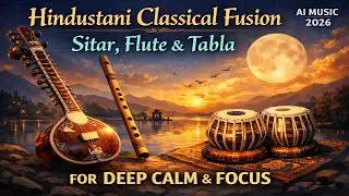 Hindustani Classical Fusion Sitar, Flute & Tabla for Deep Calm & Focus  @RagaVerseAI
