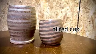 woodturning-How to make a tilted cup.ウッドターニング 傾いたコップの作り方
