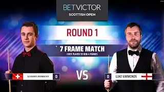 Snooker Betway Scottish Open Round one Alexander Ursenbacher vs Luke Simmonds Frame 1 and 2