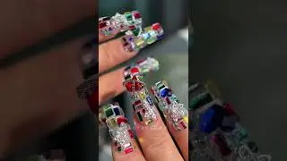 Tiffany Glass Window｜The Art of Gemstone Nail Art #nail #girl #beauty #tiffany #shorts
