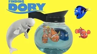 Finding Dory Coffee Pot Playset Disney Pixar Swimmers Dory, Bailey, Nemo, & Marlin with Orbeez